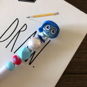 Disney Doorables: Inside Out: Sadness handmade beaded pen